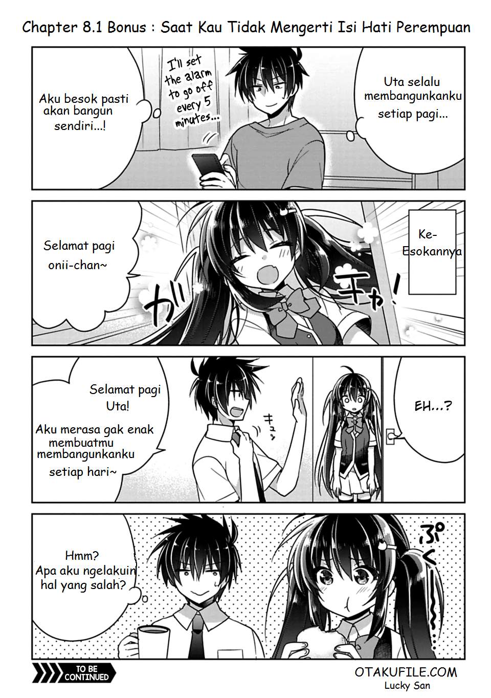 Komik Siscon Ani to Brocon Imouto ga Shoujiki ni Nattara Chapter 8.1 gambar 1