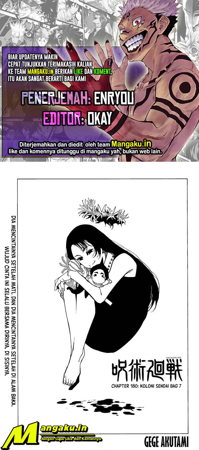 Komik Jujutsu Kaisen Chapter 180 gambar 1