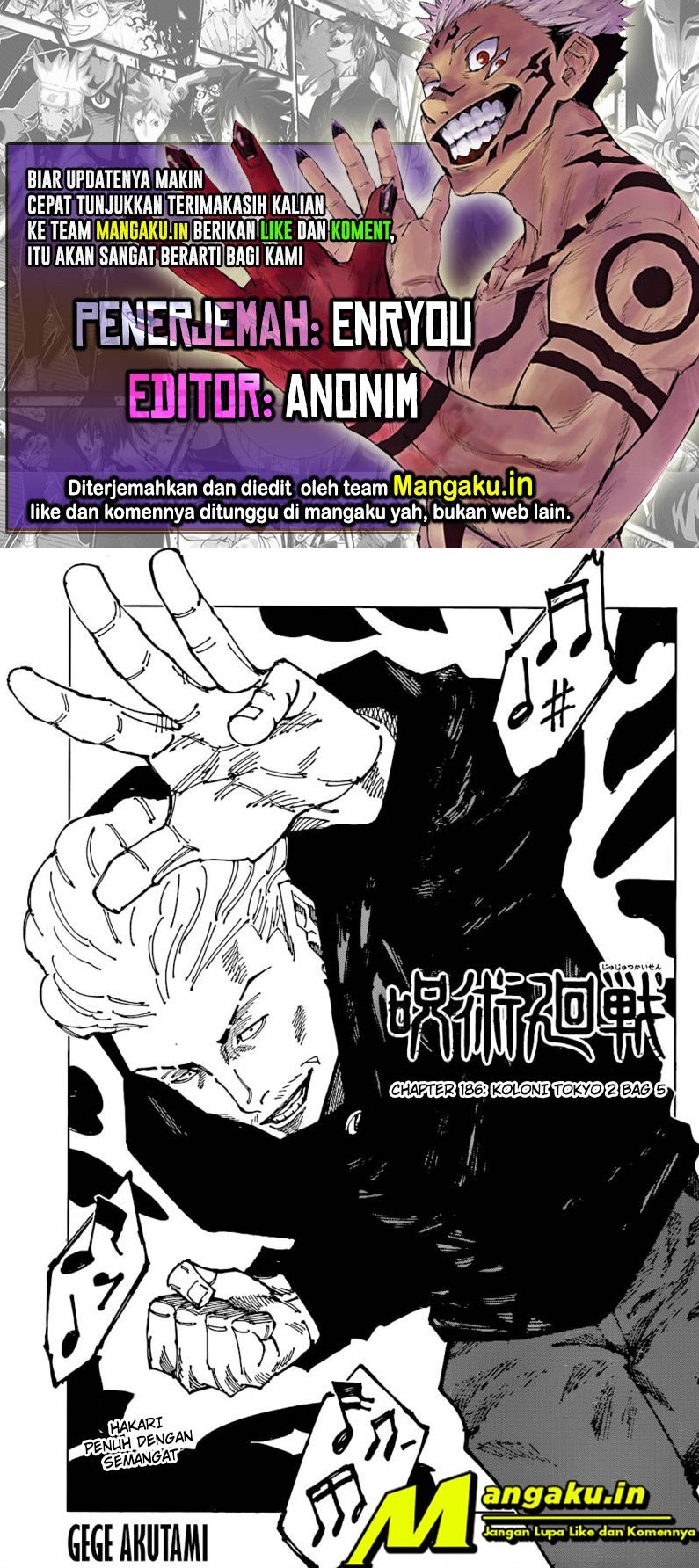 Komik Jujutsu Kaisen Chapter 186 gambar 1