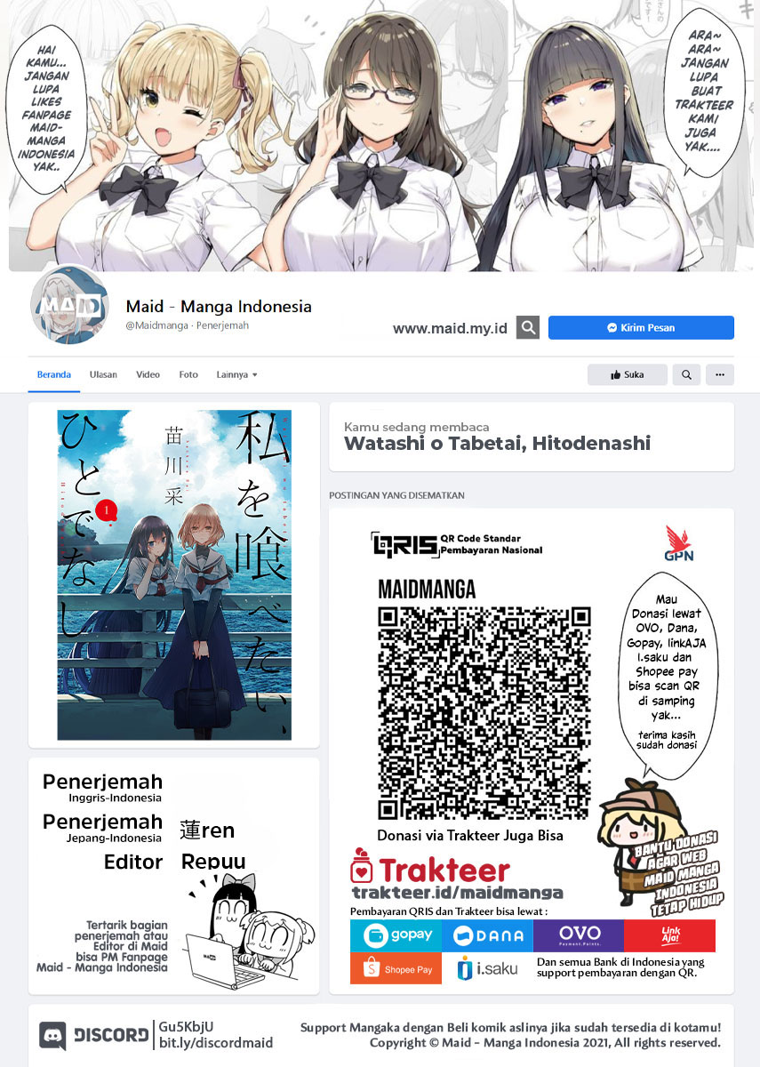 Manga Watashi o Tabetai, Hitodenashi Chapter 09 gambar 2