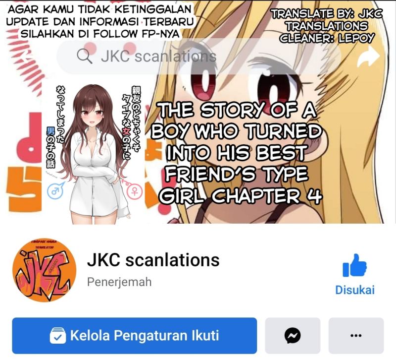 Komik The Story of a Boy Who Turned Into His Best Friend’s Type Girl Chapter 04 gambar 1