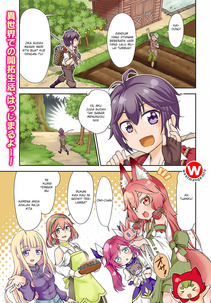 Komik Tenohira Kaitakumura de Isekai Kenkouki ~Fueteku Yome-tachi to Nonbiri Mujintou Raifu~ Chapter 01 gambar 1
