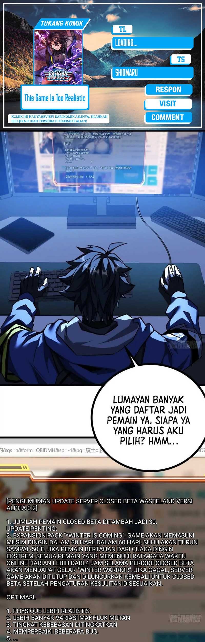 Komik This Game Is Too Realistic Chapter 27 gambar 1