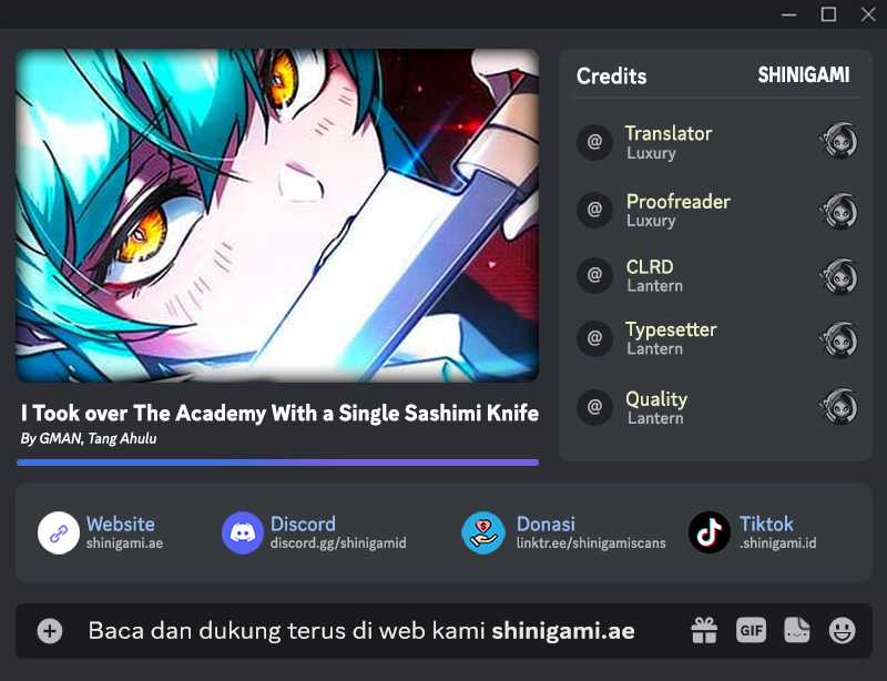 Komik I Took over The Academy With a Single Sashimi Knife Chapter 20 gambar 1