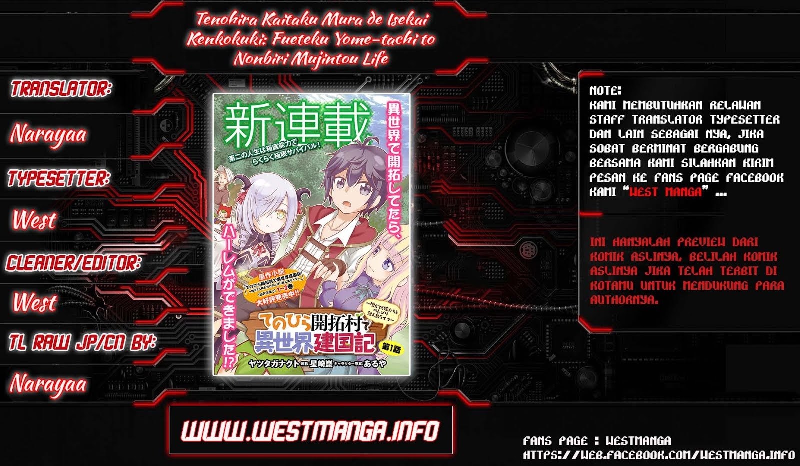 Manga Tenohira Kaitaku Mura de Isekai Kenkokuki: Fueteku Yome-tachi to Nonbiri Mujintou Life (fix) Chapter 02 gambar 2