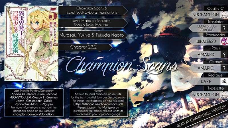 Manga Isekai Maou to Shoukan Shoujo no Dorei Majutsu Chapter 23.2 gambar 2