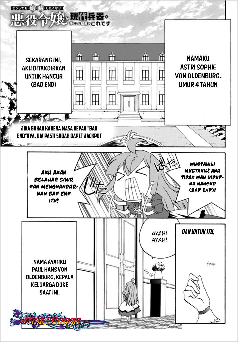Komik The Villainess Will Crush Her Destruction End Through Modern Firepower Chapter 2 gambar 1